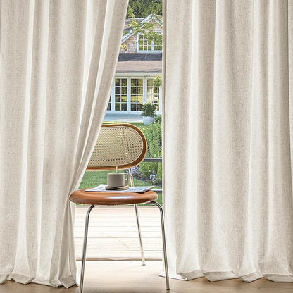 MIULEE Non-See-Through Privacy Linen Curtains 2 Panels, Light Filtering Window by MIULEE