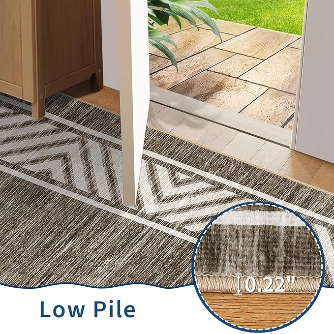 GarveeHome Washable Hallway Rug 2x6 Narrow Modern Bordered Floor Runner - Image 5