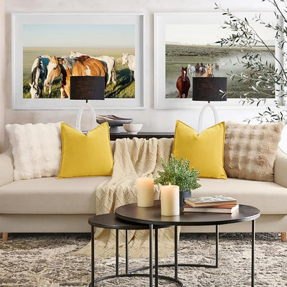 ZWJD Yellow Pillow Covers 22x22 Set of 2 Chenille Throw Pillow Covers - Image 6