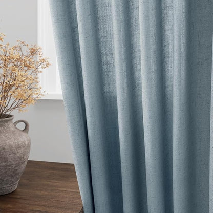 Nanspring Light Blue Linen Curtains - Image 4