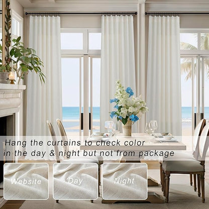 Natural Linen Curtains 108 Inches Long - Image 6
