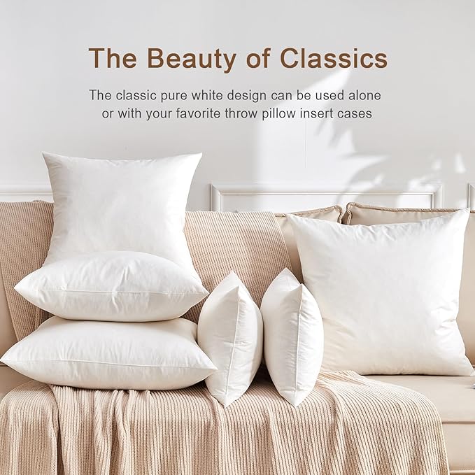 Organic Feather Down Throw Pillow Inserts - Image 2