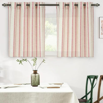 DriftAway Farmhouse Vertical Striped Linen Blend Textured Light Filtering Semi by DriftAway