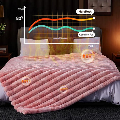 Fluffy Faux Fur Throw Blanket, Thick 1000GSM Soft Cozy Throw Blankets - Image 2