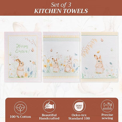 Maison d' Hermine Kitchen Towels Set of 3 100% Cotton 27.50" x 20" Reusable - Image 2