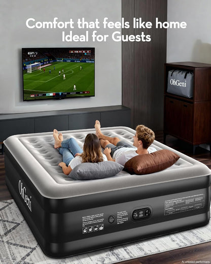 ohgeni 20" raised california king air mattress with shown in use