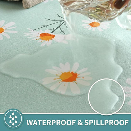 Rectangle Table Cloth, 100% Waterproof Tablecloth OilProof SpillProof Vinyl - Image 3