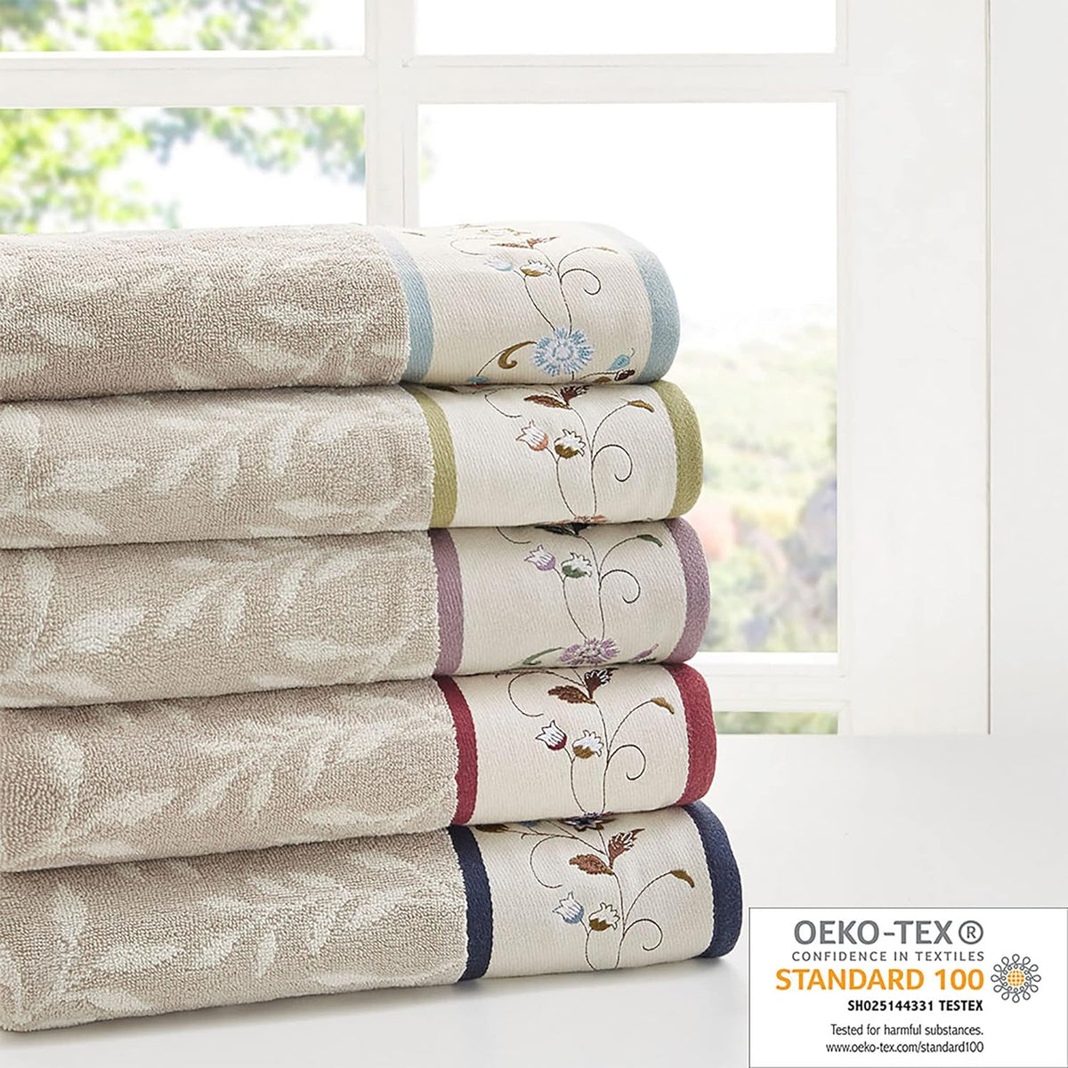 madison park serene 100% cotton bath towel set, package contents