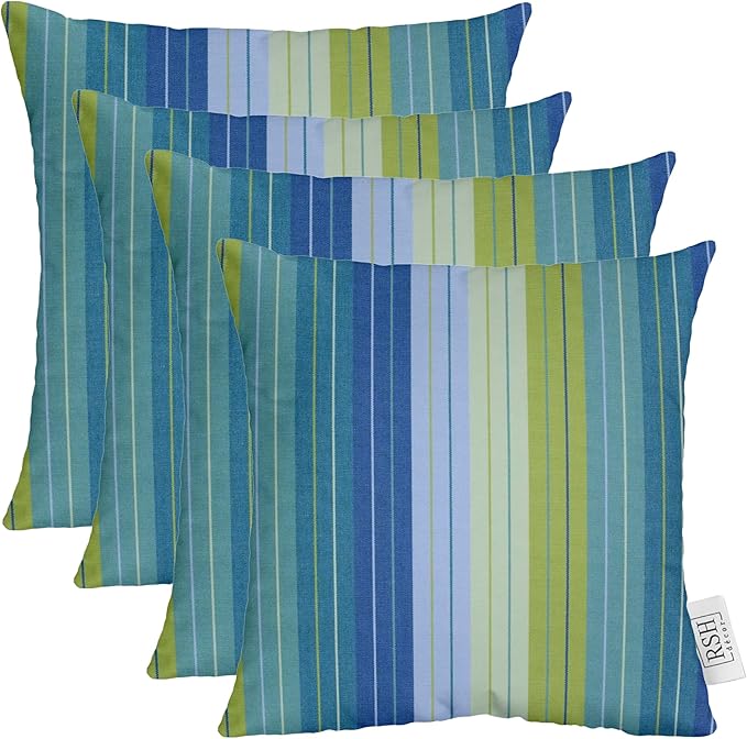 RSH DECOR: Sunbrella Square Throw Pillows Set of 4 | 17" x 17" | Water and by RSHDECOR