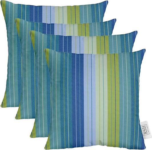 RSH DECOR: Sunbrella Square Throw Pillows Set of 4 | 17" x 17" | Water and by RSHDECOR