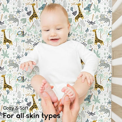 Yoofoss Pack and Play Sheets Fitted, Mini Crib Sheets 2-Pack - Image 4