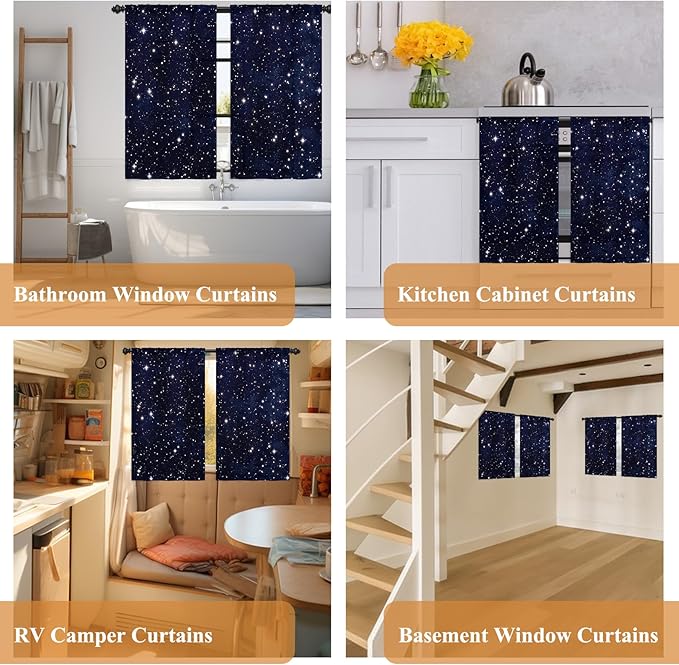 Renaiss 42 x 63 Inch Star Night Sky Window Curtains - Image 7