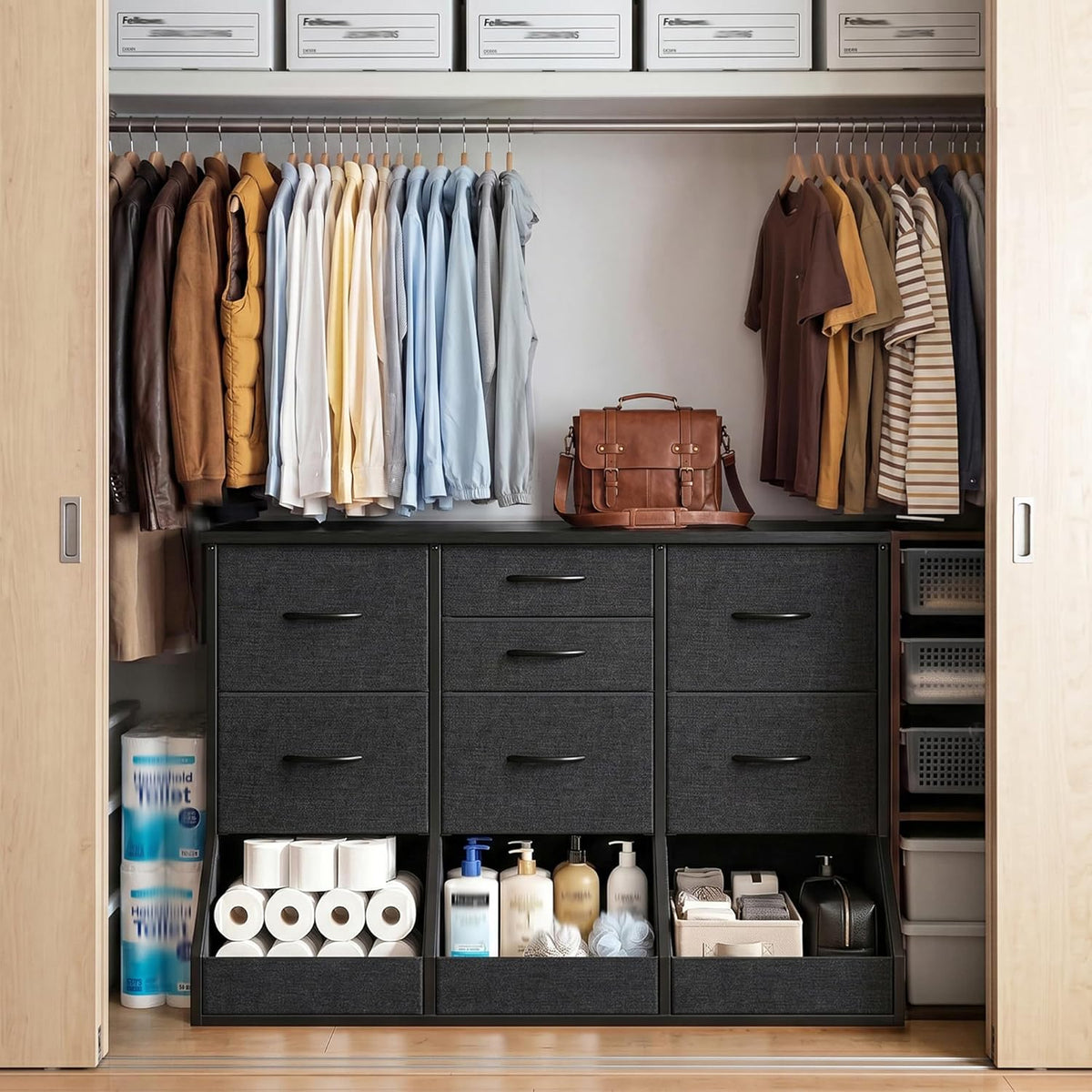 romorgniz dresser for bedroom, 7 drawer and 3 showing dimensions