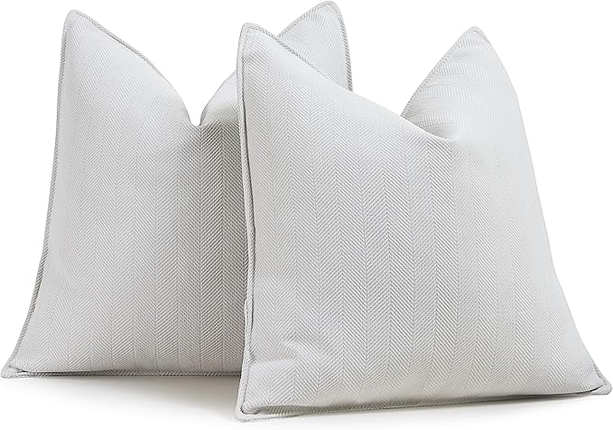 ZWJD Cream Pillow Covers 26x26 Set of 2 Chenille Throw Pillow Covers by ZWJD