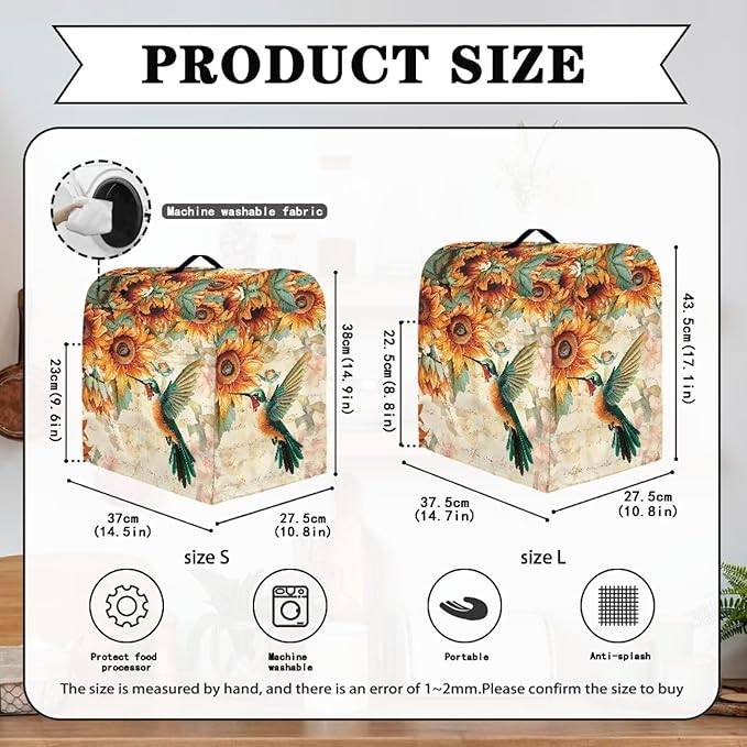 Stand Mixer Covers Hummingbird Sunflower Print Stand Mixer Dustproof Cover - Image 6