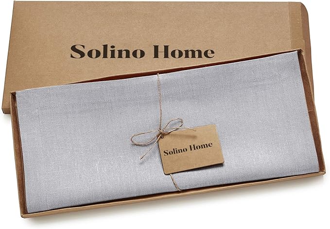 Solino Home Linen Light Grey Table Runner 48 Inches - Image 5