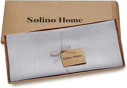 Solino Home Linen Light Grey Table Runner 120 Inches Long - Image 5