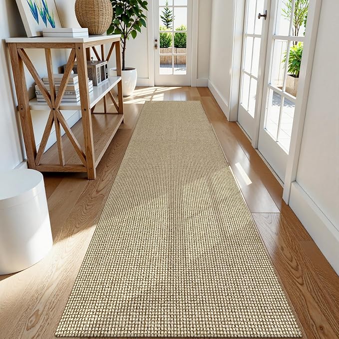 Uphome Kitchen Runner Rug, Low Pile Woven Cotton Modern Carpet Runners by Uphome