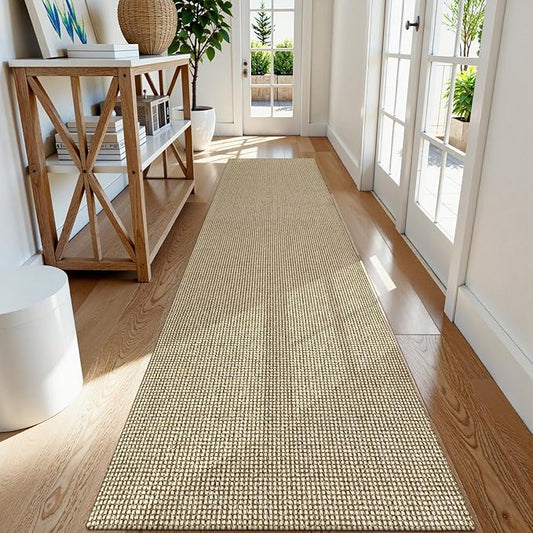 Uphome Kitchen Runner Rug, Low Pile Woven Cotton Modern Carpet Runners by Uphome