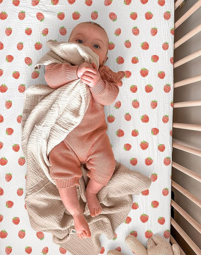 Muslin Bedside Bassinet Sheets 2 Pack, 33x20 Fitted Ultra Soft & Breathable - Image 6