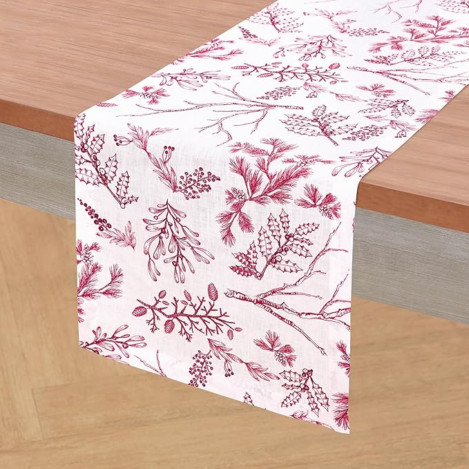 Solino Home 100% Pure Linen Christmas Table Runner 156 Inches Long - Image 2