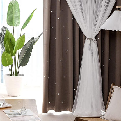 Kinryb Kids Blackout Curtains for Bedroom/Living Room/Classroom, Sheer Overlay - Image 6