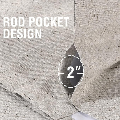 H.VERSAILTEX Linen Look 100% Blackout Curtains 95 Inches Long - Image 6