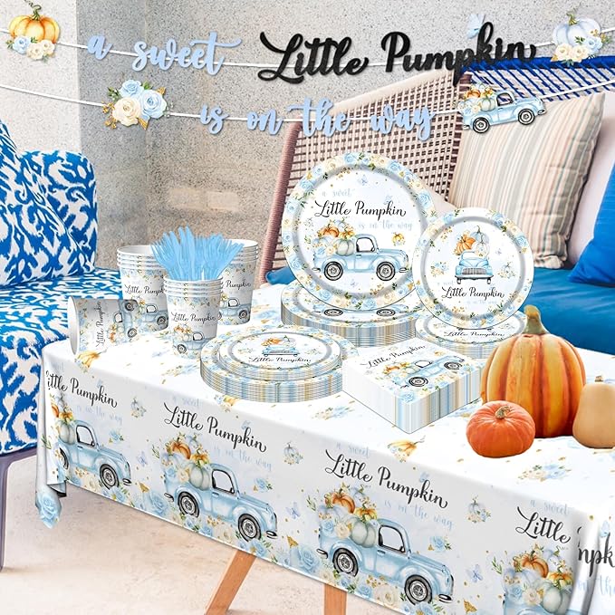 Little Pumpkin Baby Shower Decorations Tableware, Napkins - Image 6