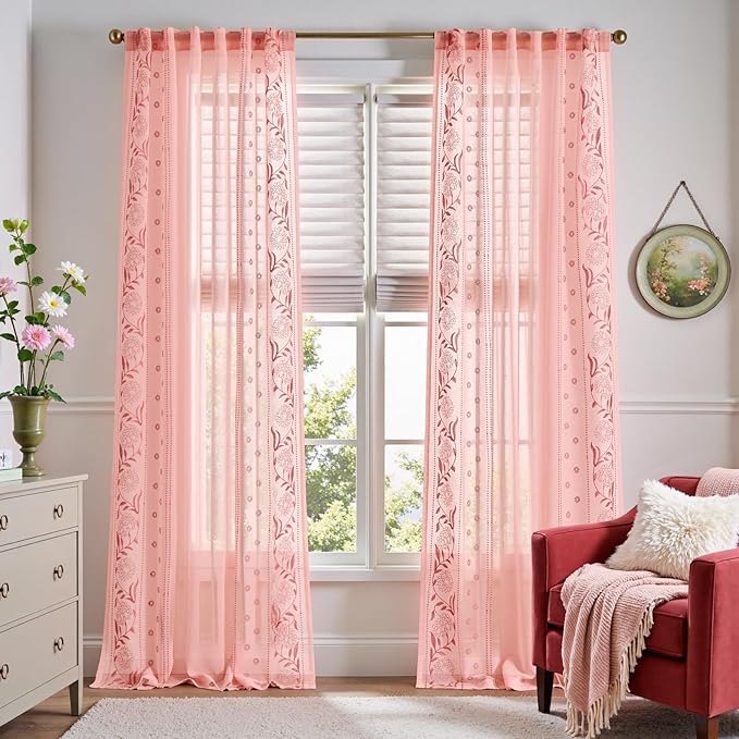 jinchan Winslow Sheer Curtains 96 Inch - Image 5