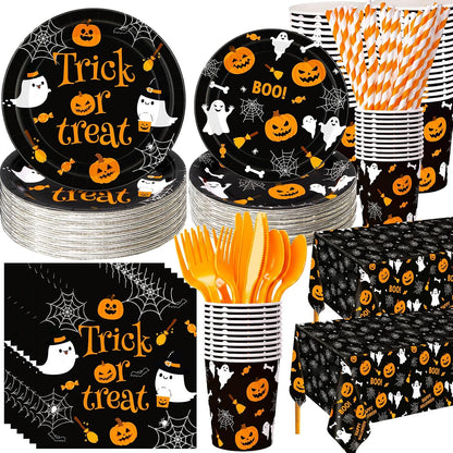 Ceenna Halloween Trick or Treat Party Supply Decoration for 50, Orange