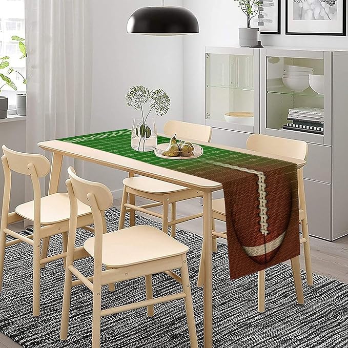 Football Table Runner Green Touchdown Sport Game Days Seasonal Dinner Runner - Image 3