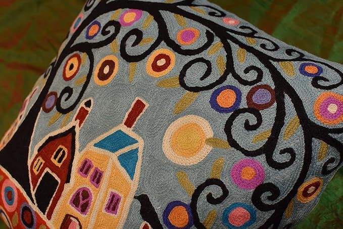 Turquoise Tree of Life Throw Pillow Cover | Karla Gerard Bird Pillows | Blue - Image 6