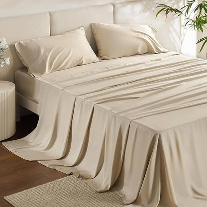 Bedsure King Size Sheet Set, Cooling Sheets King, Rayon Derived from Bamboo by BEDSURE