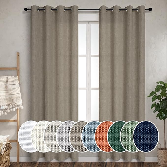 Pitalk Dark Taupe Linen Curtains by Pitalk