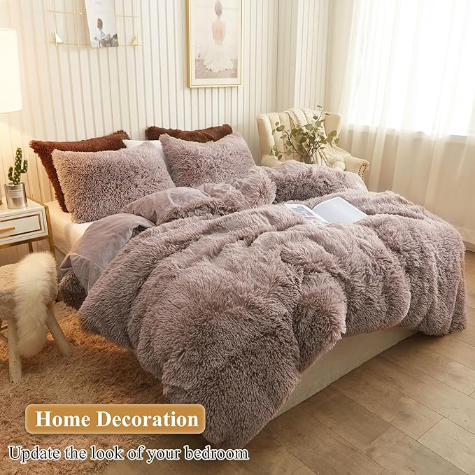 XeGe Faux Fur Throw Pillow Cases, Plush Shaggy Ultra Soft Pillow Covers - Image 6