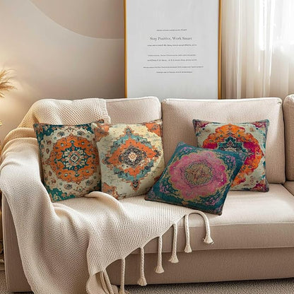 Throw Pillow Covers 18x18 Set of 4 | Decorative Cushion Cases - Image 2