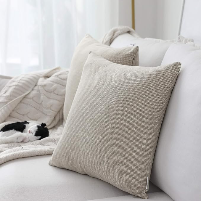 Kevin Textile 2 Pcs Simple Linen Pillow Covers Nordic Stars Soft Cushion Case - Image 2