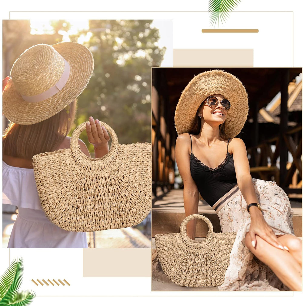 Mixweer 4 Pcs Straw Bags for Women