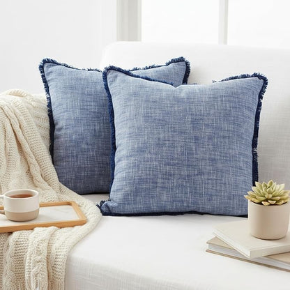 Set of 2 Textured Cotton Throw Pillow Covers - Image 8