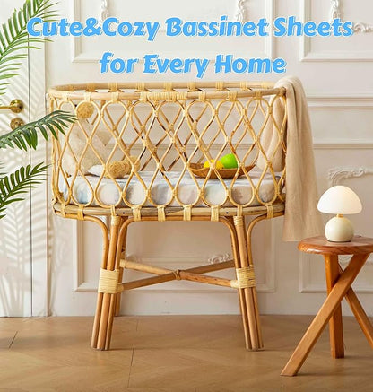 SDY Jersey Bassinet Sheets for Baby Boys and Girls, 32 "x 16 "x 4", 2 Pack - Image 8