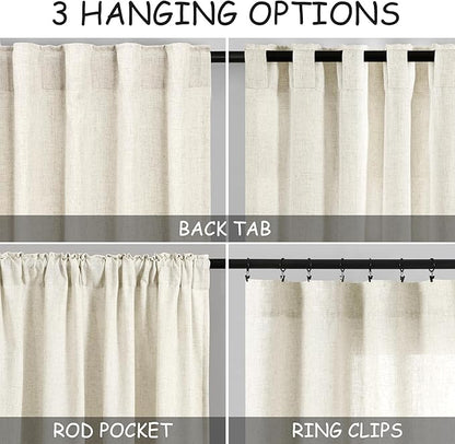 Nanspring Warm Beige Curtains 72 Inch Length - Image 2