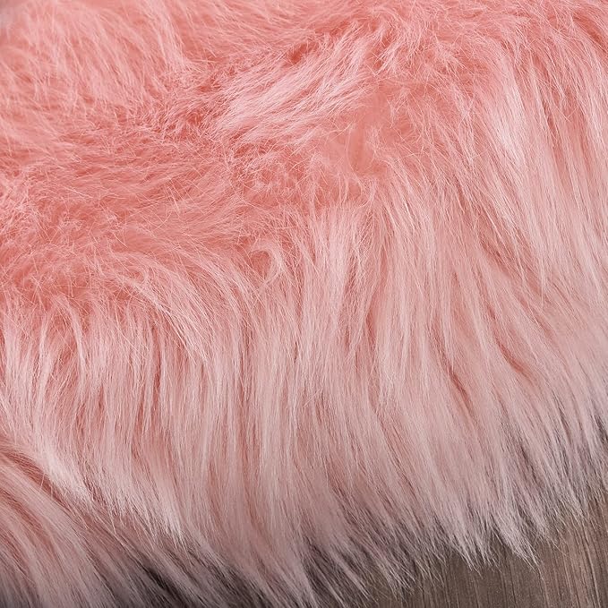 Latepis Pink Living Room Rugs Faux Fur Rug 5x6.7 Area Fuzzy Rugs - Image 6