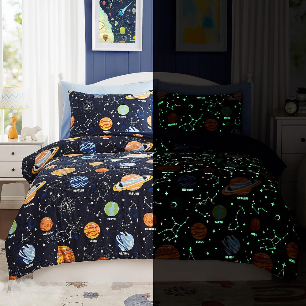 Boys Full Size Bedding Set -7 Pieces Space Bedding Full Size Comforter Sets