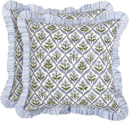 Ridhi Modern Farmhouse Pillow Covers Decorative Cotton Throw Pillow Covers Set by Ridhi
