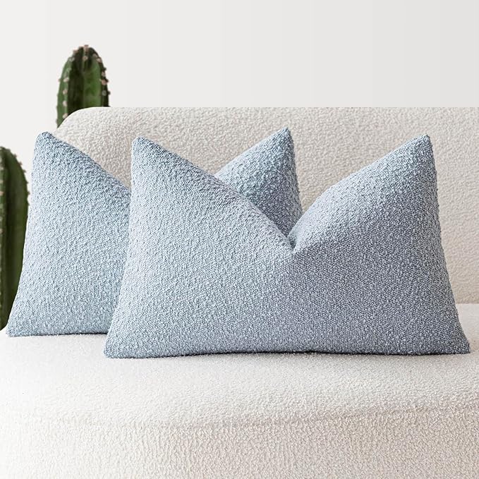 Foindtower Pack of 2 Modern Textured Boucle Lumber Throw Pillow Covers Accent by Foindtower