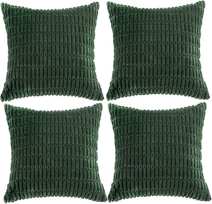 Fancy Homi 4 Packs Hunter Green Decorative Throw Pillow Covers 18x18 Inch by Fancy+Homi