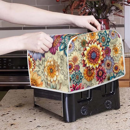Bright Floral Blender Cover Toaster Cover Boho Mandala Floral 2 Slice Coffee - Image 5