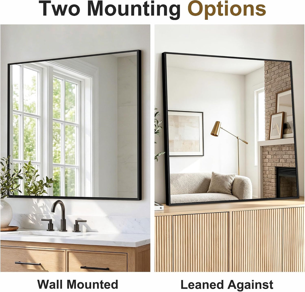 bathroom vanity mirrors for over sink, 2 pack shown in use