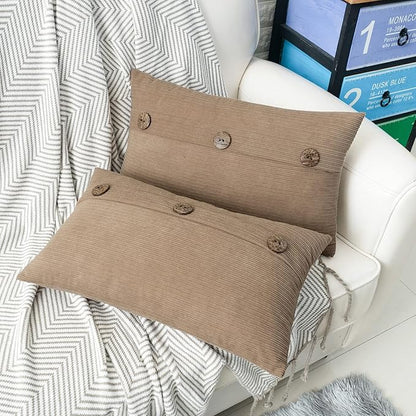 HWY 50 Taupe Chenille Throw Pillow Covers 12x20 Inch - Image 4