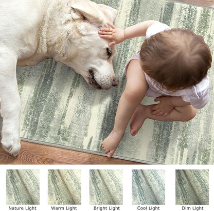 Modern Abstract Entryway Rug Indoor 2x3 Washable Rug Non-Slip Soft Small Area - Image 7